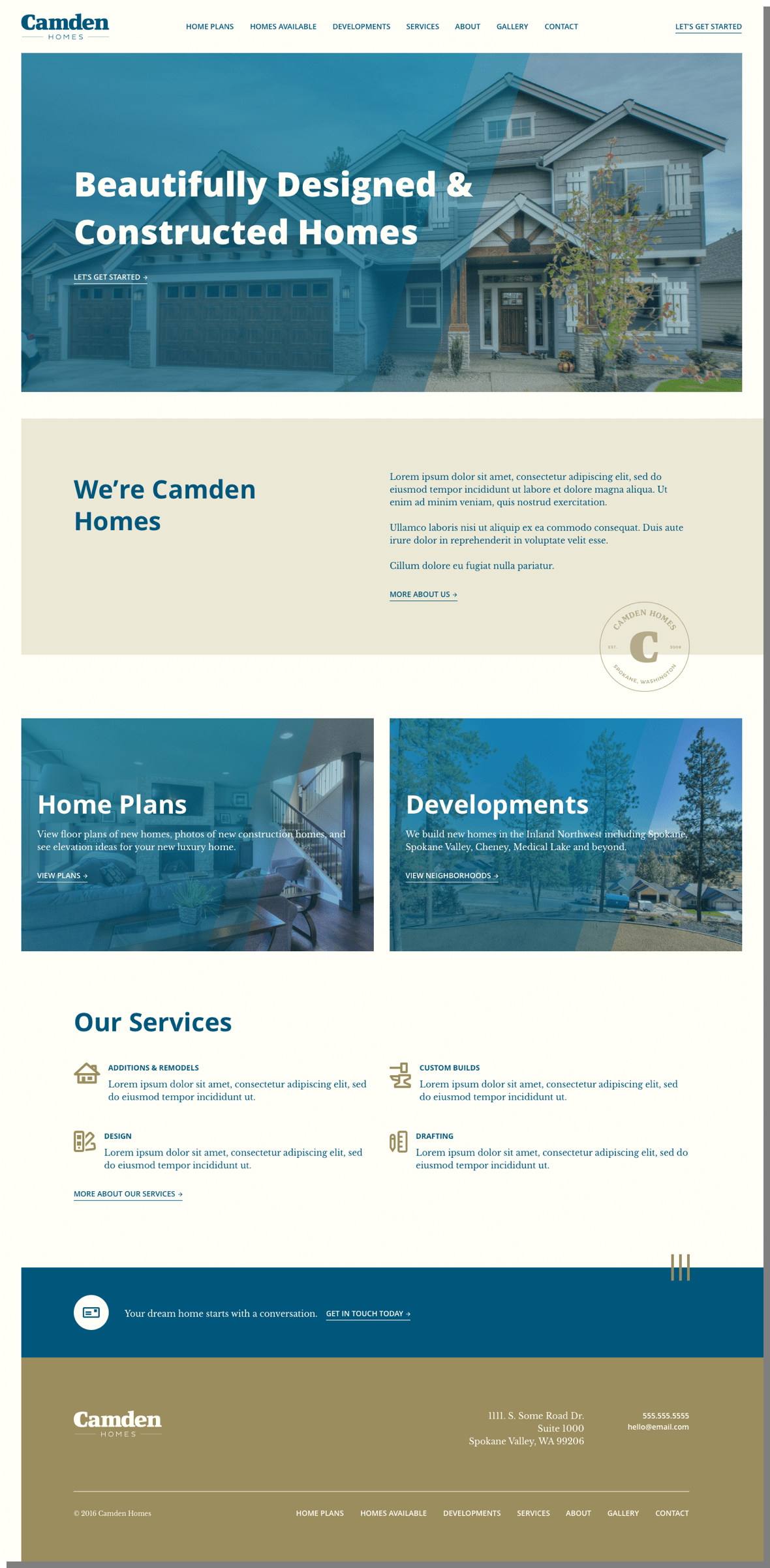 Camden Homes Index Screen